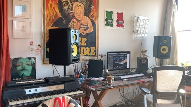 Got the studio together over the holidays. Are you kidding me????!!! I don’t care to leave here, ever  
Playing in the background a work in progress